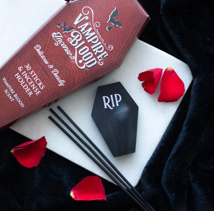 Vampire Blood Incense Sticks & RIP Coffin Incense Holder