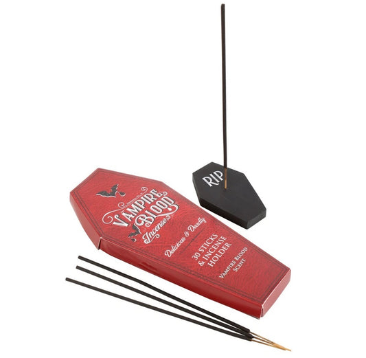 Vampire Blood Incense Sticks & RIP Coffin Incense Holder